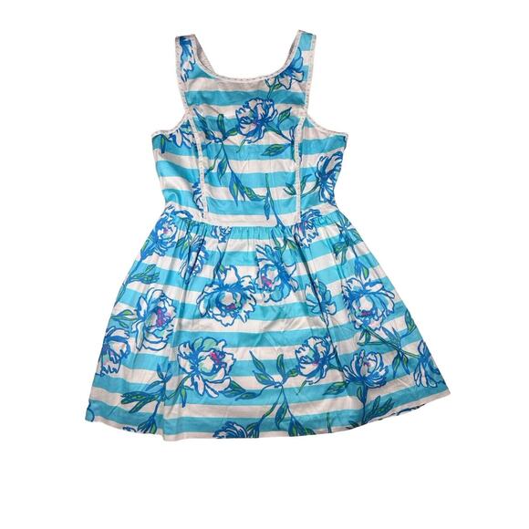 Lilly Pulitzer Sandrine Dress Size 12 Shorely Blue Pearl Sundress NWT Preppy - Picture 1 of 12